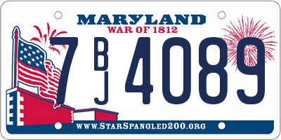 MD license plate 7BJ4089
