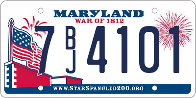 MD license plate 7BJ4101