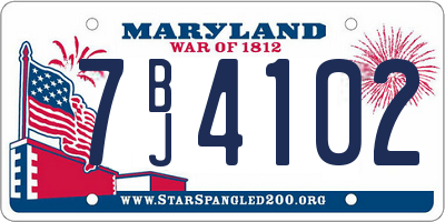 MD license plate 7BJ4102