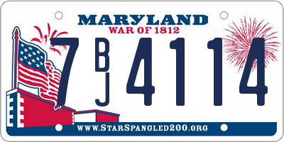 MD license plate 7BJ4114