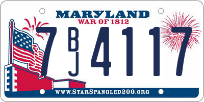 MD license plate 7BJ4117