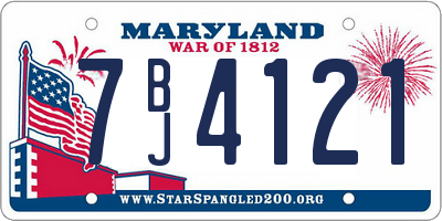 MD license plate 7BJ4121