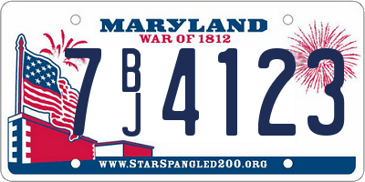 MD license plate 7BJ4123