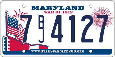 MD license plate 7BJ4127
