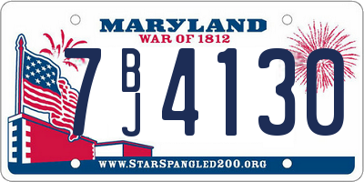 MD license plate 7BJ4130