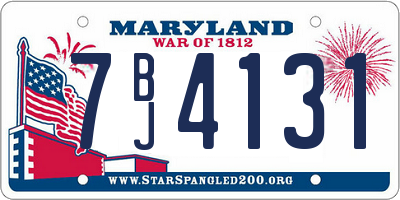 MD license plate 7BJ4131