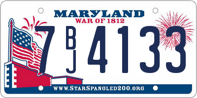 MD license plate 7BJ4133