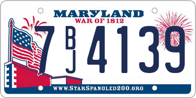 MD license plate 7BJ4139