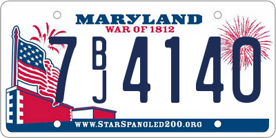 MD license plate 7BJ4140