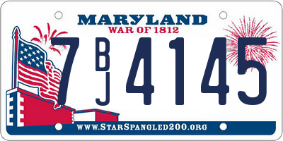 MD license plate 7BJ4145