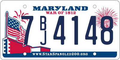 MD license plate 7BJ4148