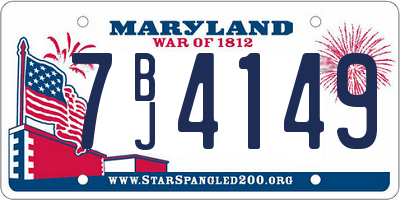MD license plate 7BJ4149