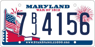 MD license plate 7BJ4156