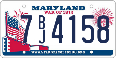 MD license plate 7BJ4158