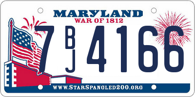 MD license plate 7BJ4166