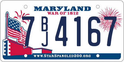 MD license plate 7BJ4167