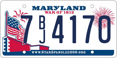 MD license plate 7BJ4170
