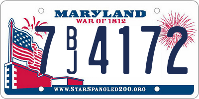 MD license plate 7BJ4172