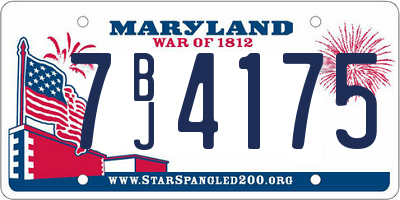 MD license plate 7BJ4175
