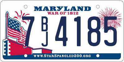 MD license plate 7BJ4185