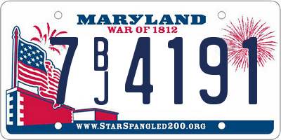 MD license plate 7BJ4191