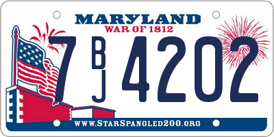 MD license plate 7BJ4202