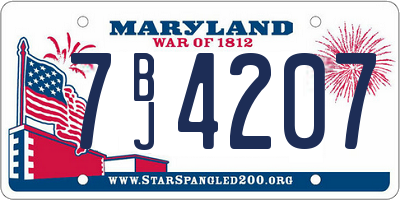 MD license plate 7BJ4207