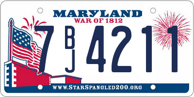 MD license plate 7BJ4211