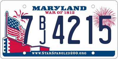 MD license plate 7BJ4215