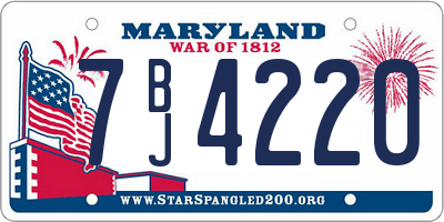 MD license plate 7BJ4220