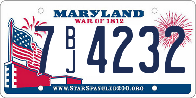 MD license plate 7BJ4232