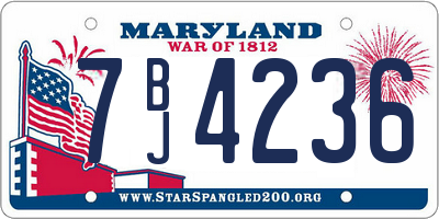 MD license plate 7BJ4236