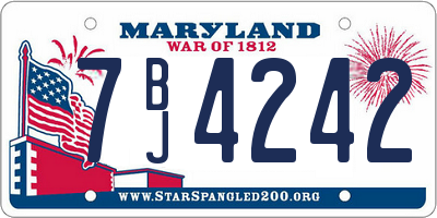 MD license plate 7BJ4242