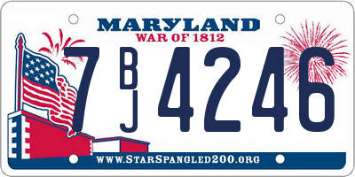 MD license plate 7BJ4246