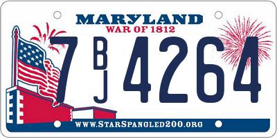 MD license plate 7BJ4264