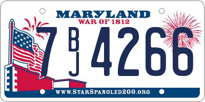MD license plate 7BJ4266