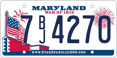 MD license plate 7BJ4270