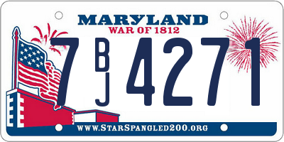 MD license plate 7BJ4271
