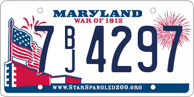 MD license plate 7BJ4297