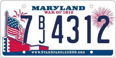 MD license plate 7BJ4312