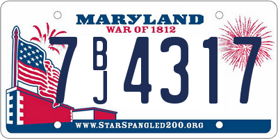 MD license plate 7BJ4317