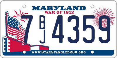 MD license plate 7BJ4359