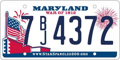 MD license plate 7BJ4372