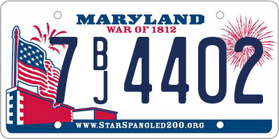 MD license plate 7BJ4402