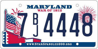 MD license plate 7BJ4448