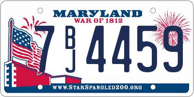 MD license plate 7BJ4459