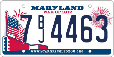 MD license plate 7BJ4463