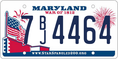 MD license plate 7BJ4464