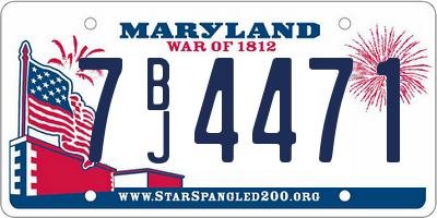 MD license plate 7BJ4471