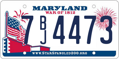 MD license plate 7BJ4473